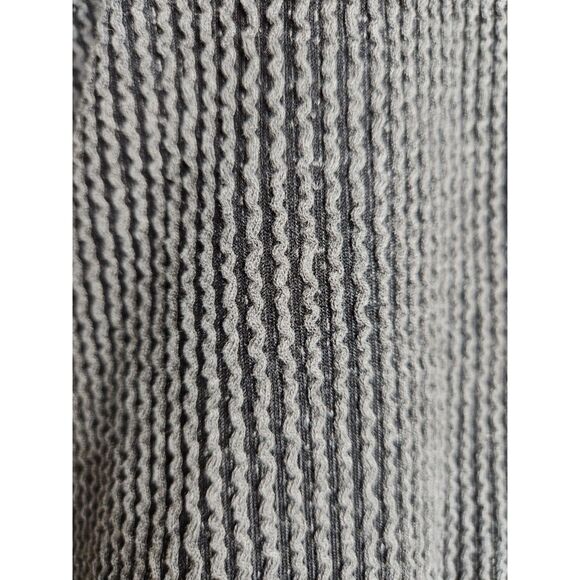 Vintage Ribbed Mock Neck Lettuce Hem Top XS Charcoal Gray Made in USA Y2K Knit - Picture 4 of 6